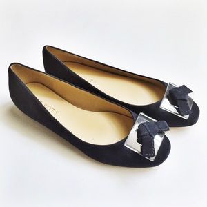Talbots bow flats Navy Blue